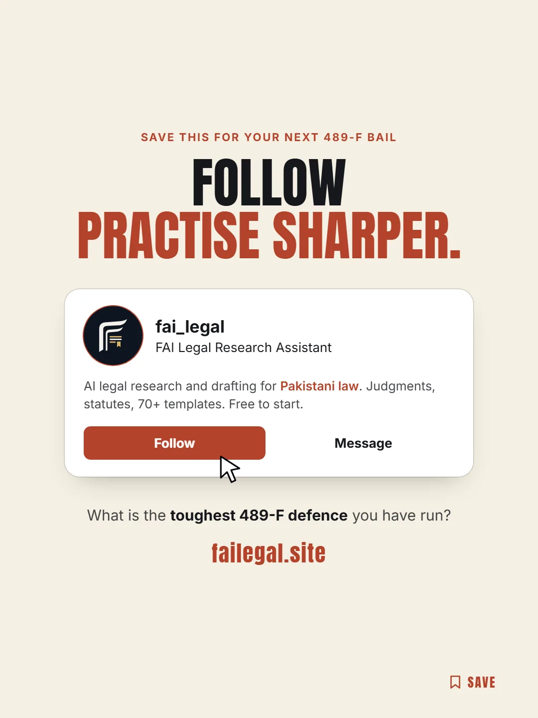 Follow FAI Legal on Instagram, @fai_legal. What is the toughest 489-F defence you have run?