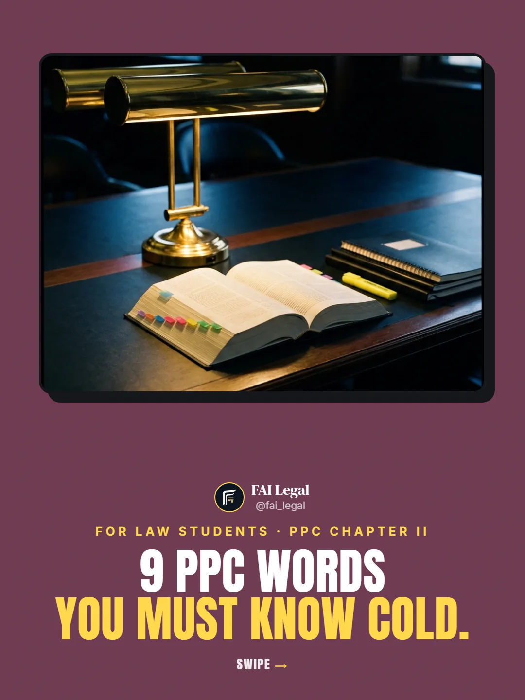 For law students · PPC Chapter II. 9 PPC words you must know cold.
