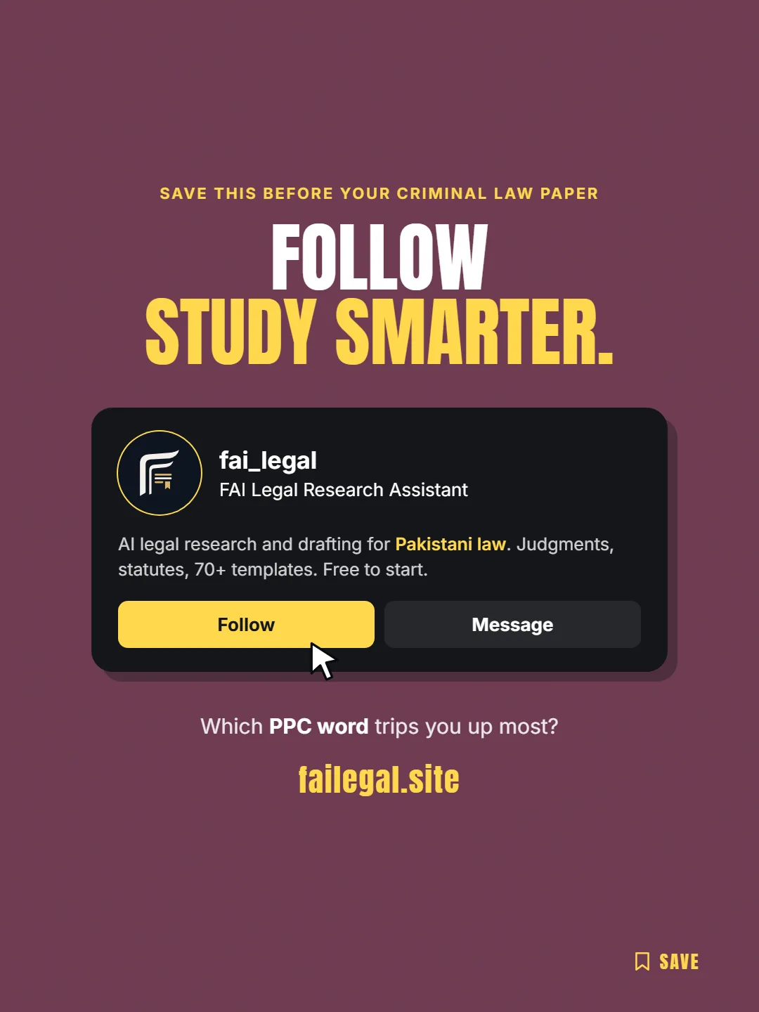 Follow FAI Legal on Instagram, @fai_legal. Which PPC word trips you up most?