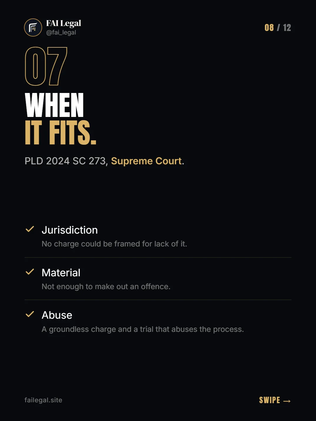 When it fits. · PLD 2024 SC 273, Supreme Court. · Jurisdiction · Material · Abuse