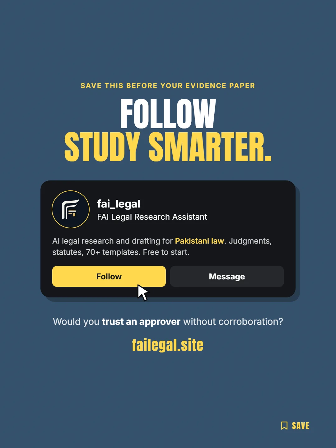Follow FAI Legal on Instagram, @fai_legal. Would you trust an approver without corroboration?