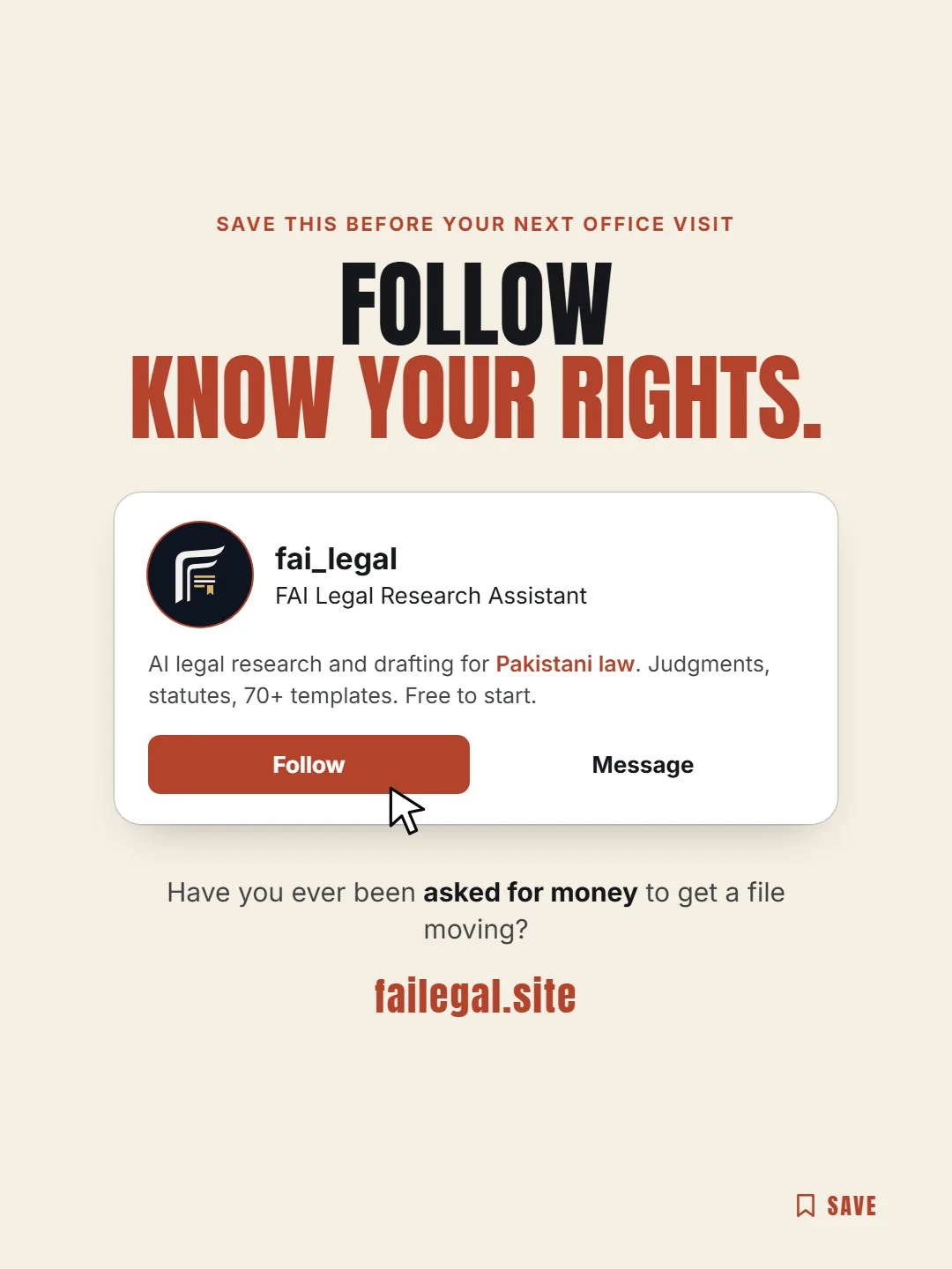Follow FAI Legal on Instagram, @fai_legal. Have you ever been asked for money to get a file moving?
