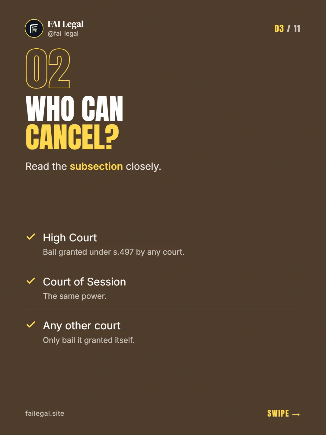 Who can cancel? · Read the subsection closely. · High Court · Court of Session · Any other court