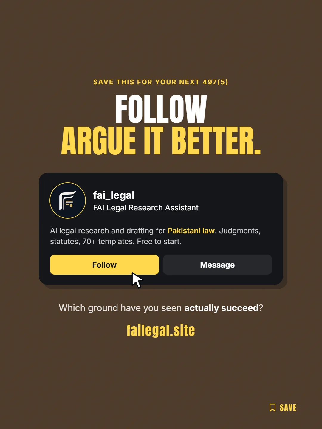 Follow FAI Legal on Instagram, @fai_legal. Which ground have you seen actually succeed?