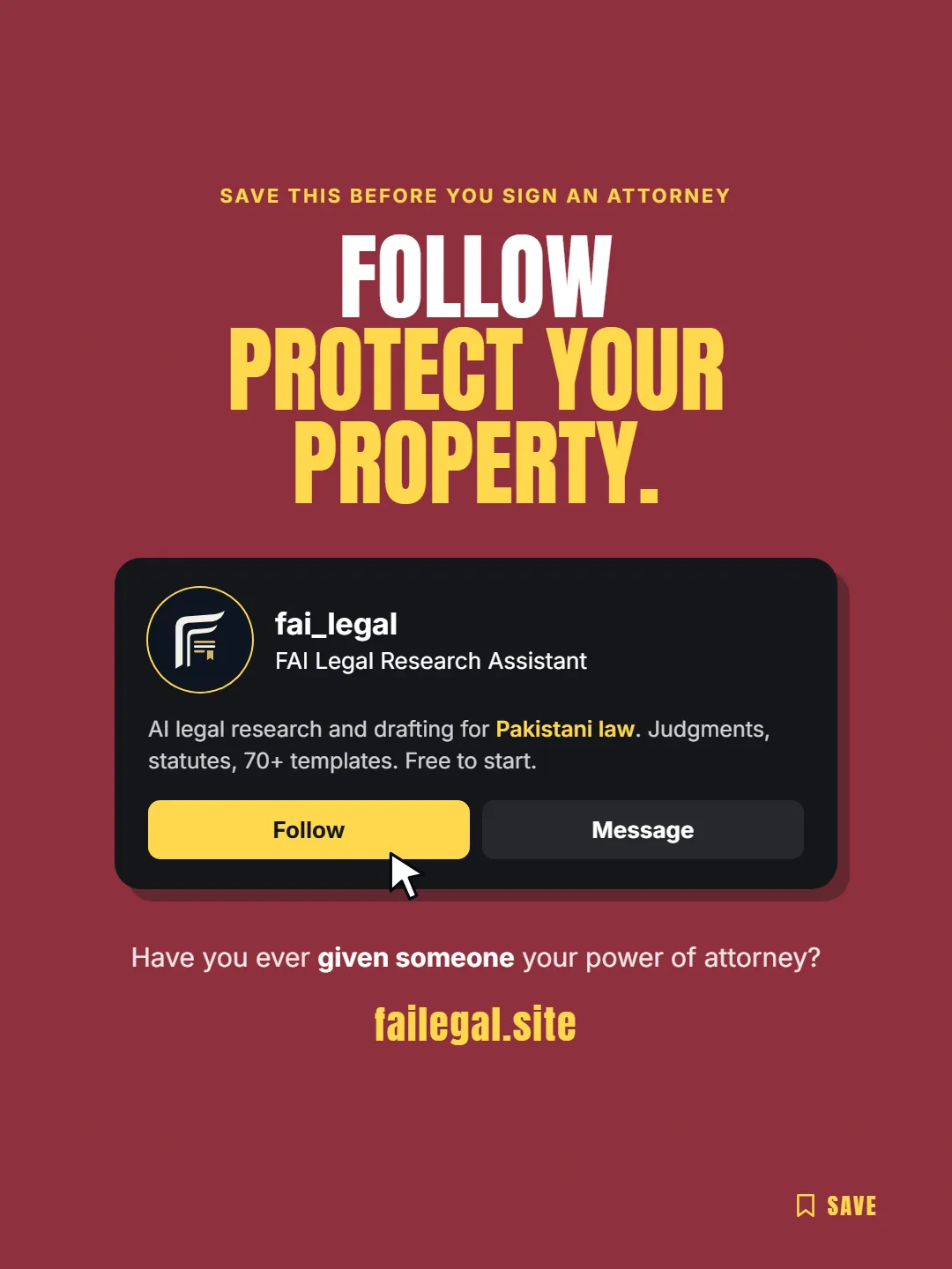 Follow FAI Legal on Instagram, @fai_legal. Have you ever given someone your power of attorney?
