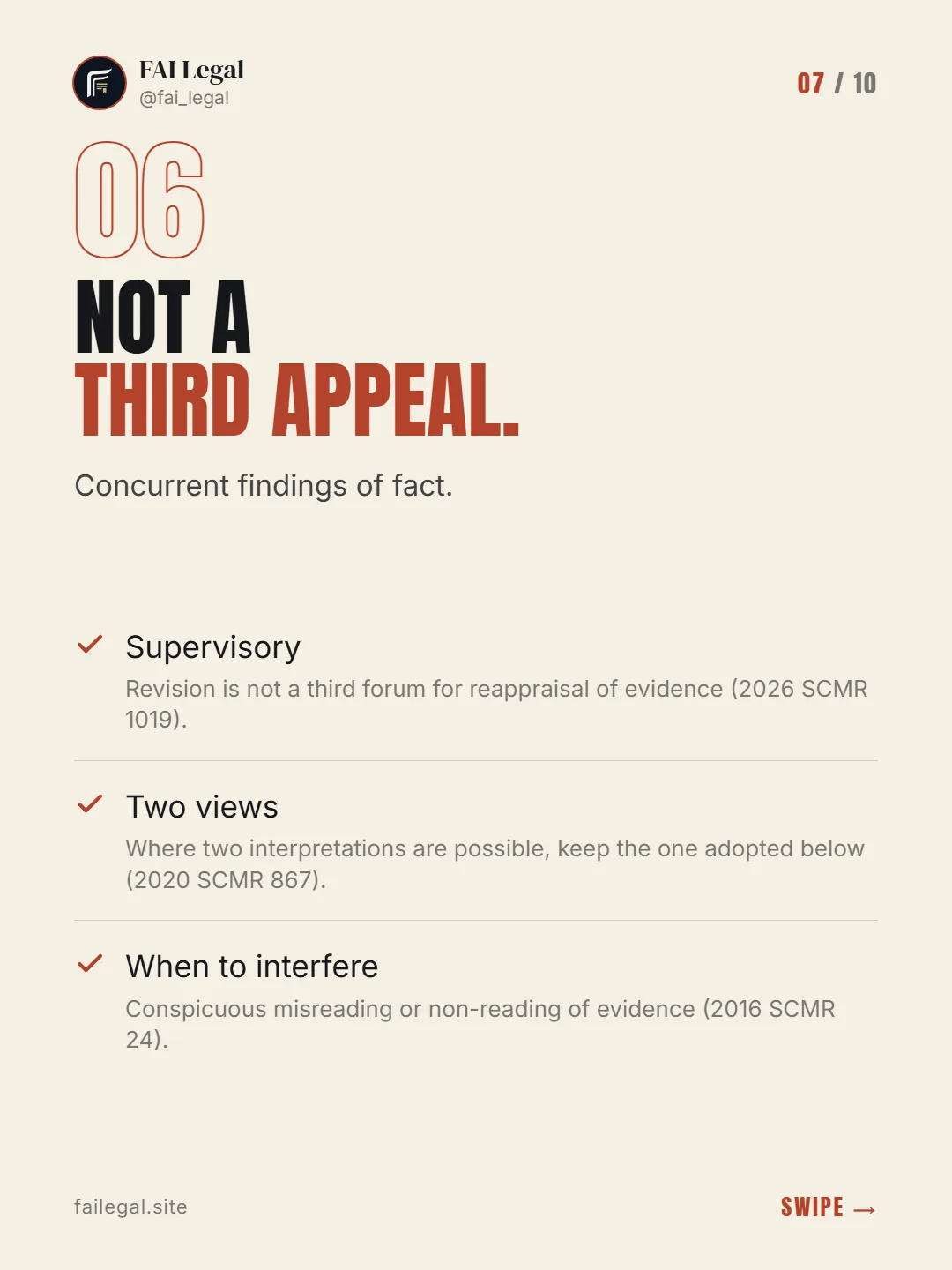 Not a third appeal. · Concurrent findings of fact. · Supervisory · Two views · When to interfere