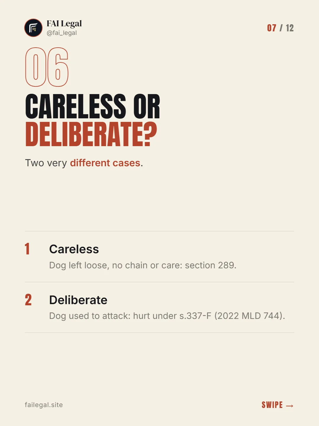Careless or deliberate? · Two very different cases. · Careless · Deliberate