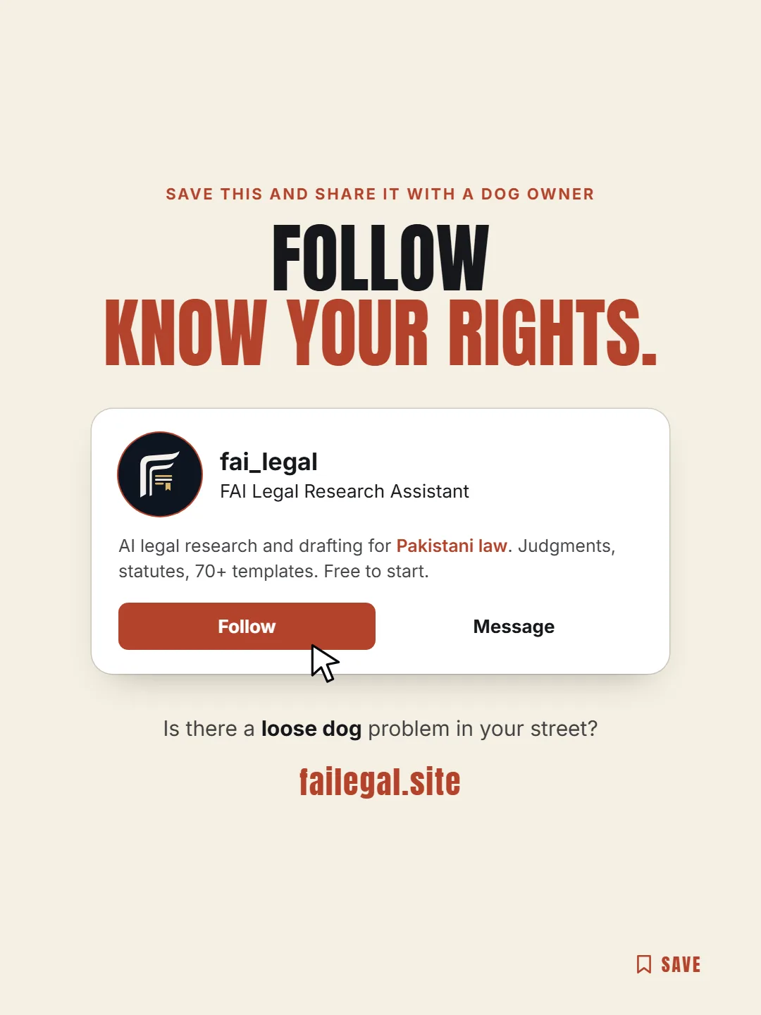 Follow FAI Legal on Instagram, @fai_legal. Is there a loose dog problem in your street?