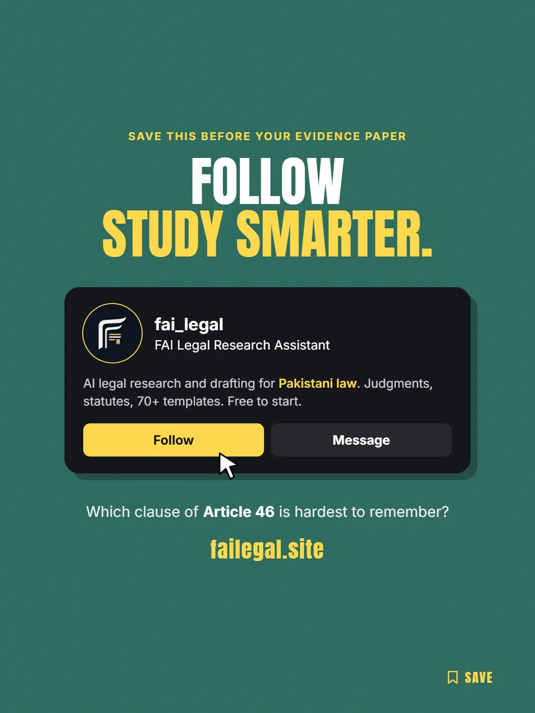 Follow FAI Legal on Instagram, @fai_legal. Which clause of Article 46 is hardest to remember?
