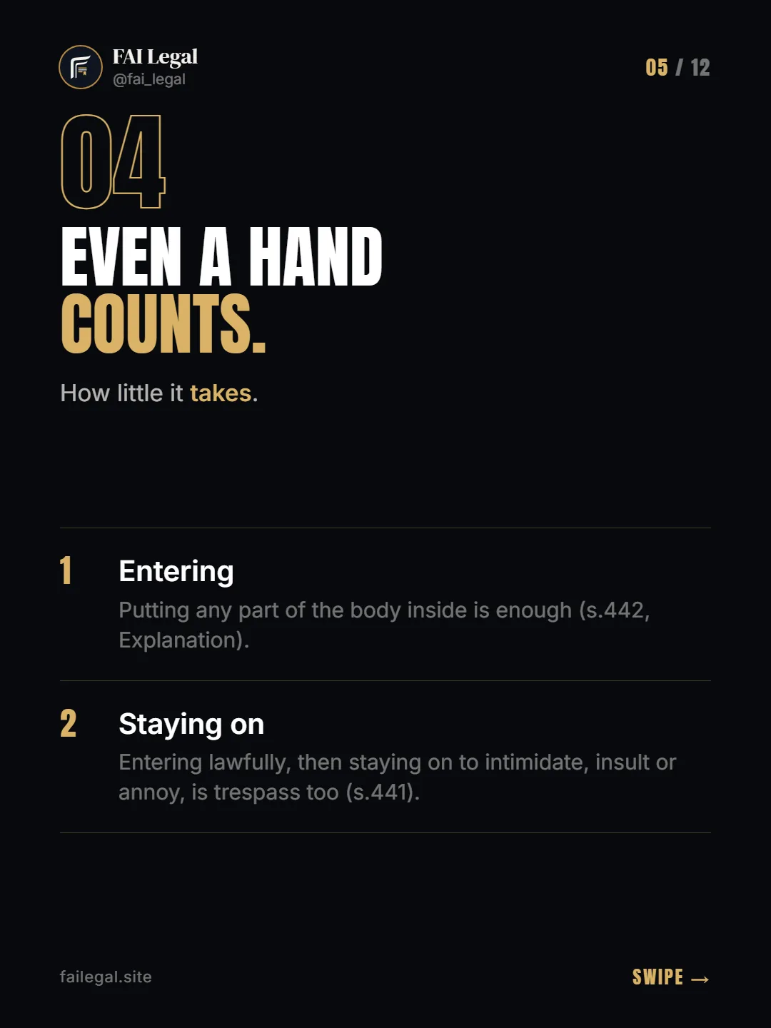 Even a hand counts. · How little it takes. · Entering · Staying on