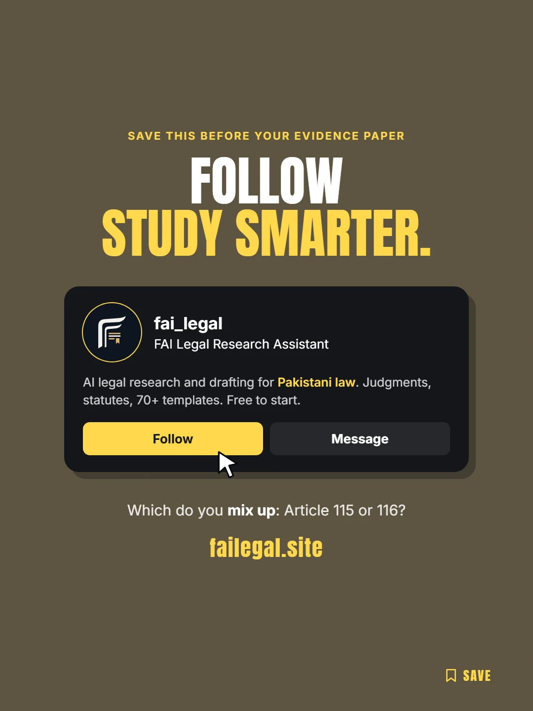 Follow FAI Legal on Instagram, @fai_legal. Which do you mix up: Article 115 or 116?