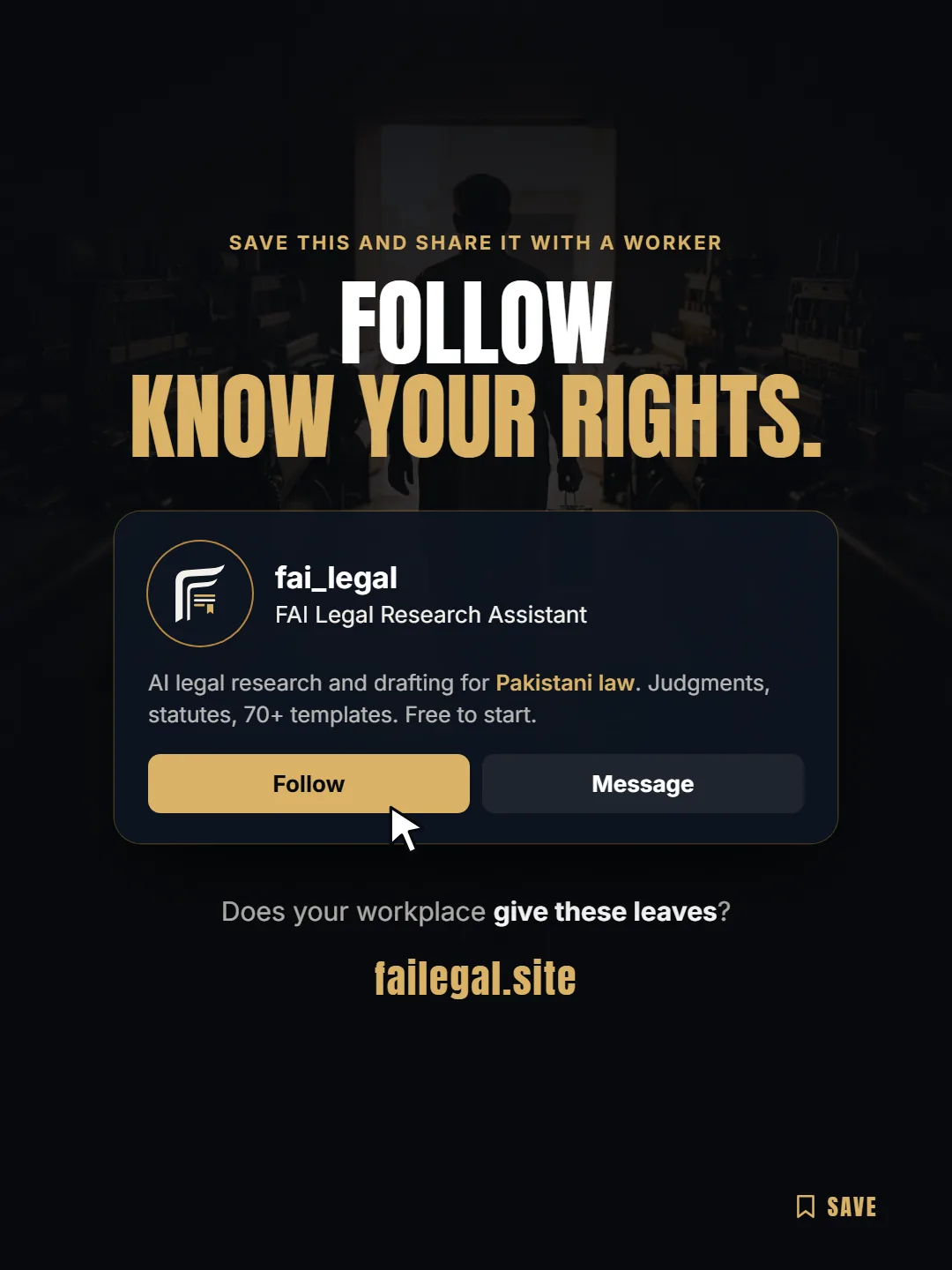 Follow FAI Legal on Instagram, @fai_legal. Does your workplace give these leaves?