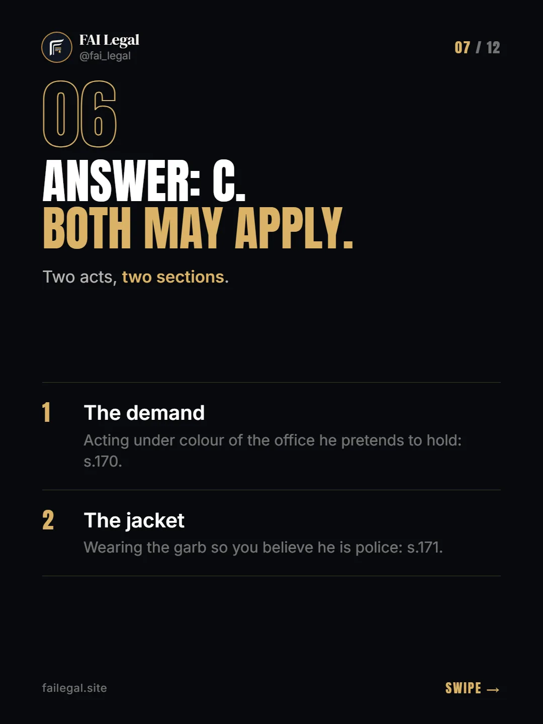 Answer: C. Both may apply. · Two acts, two sections. · The demand · The jacket