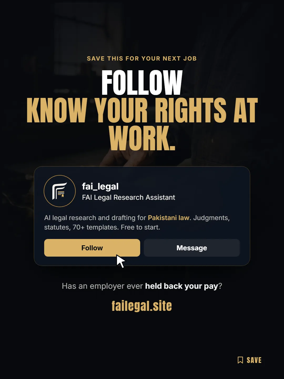 Follow FAI Legal on Instagram, @fai_legal. Has an employer ever held back your pay?