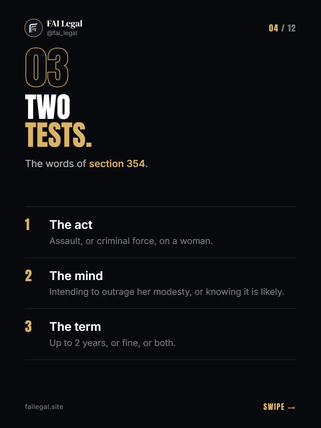 Two tests. · The words of section 354. · The act · The mind · The term