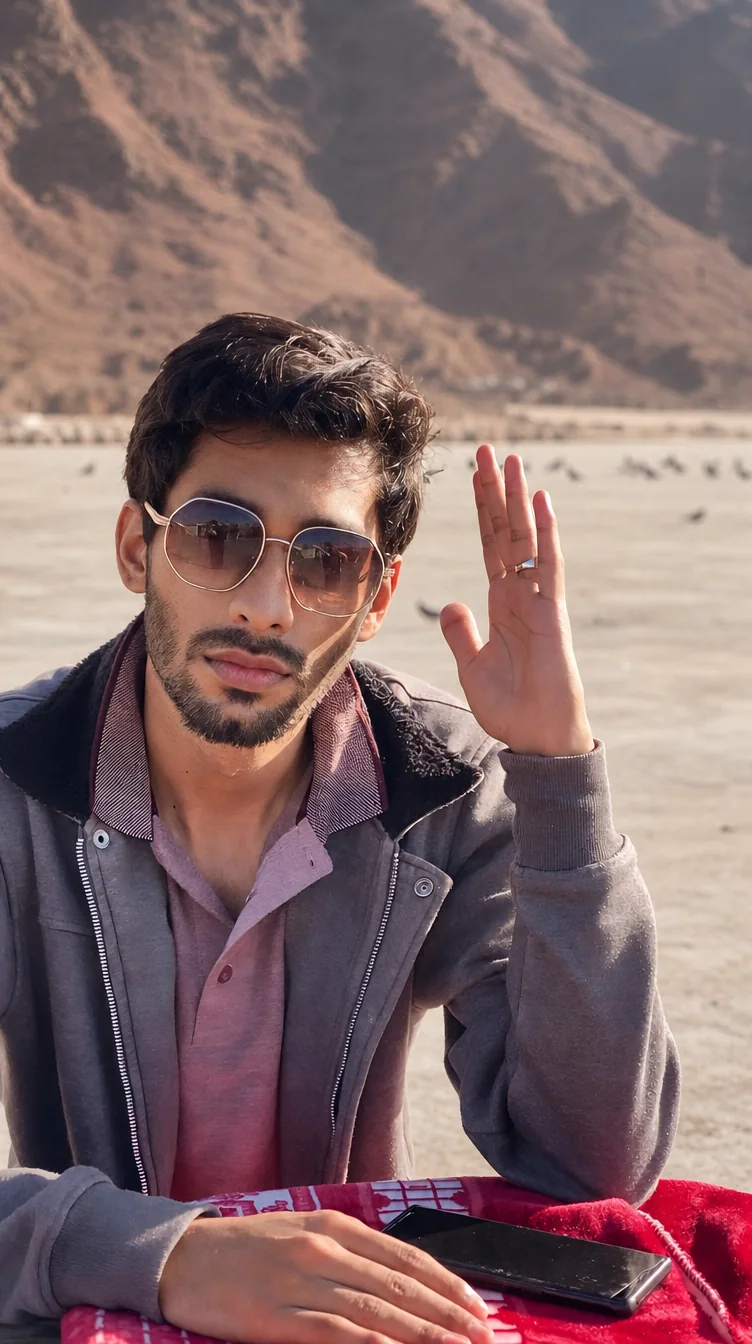 Muhammad Faiz waving, in sunglasses, outdoors