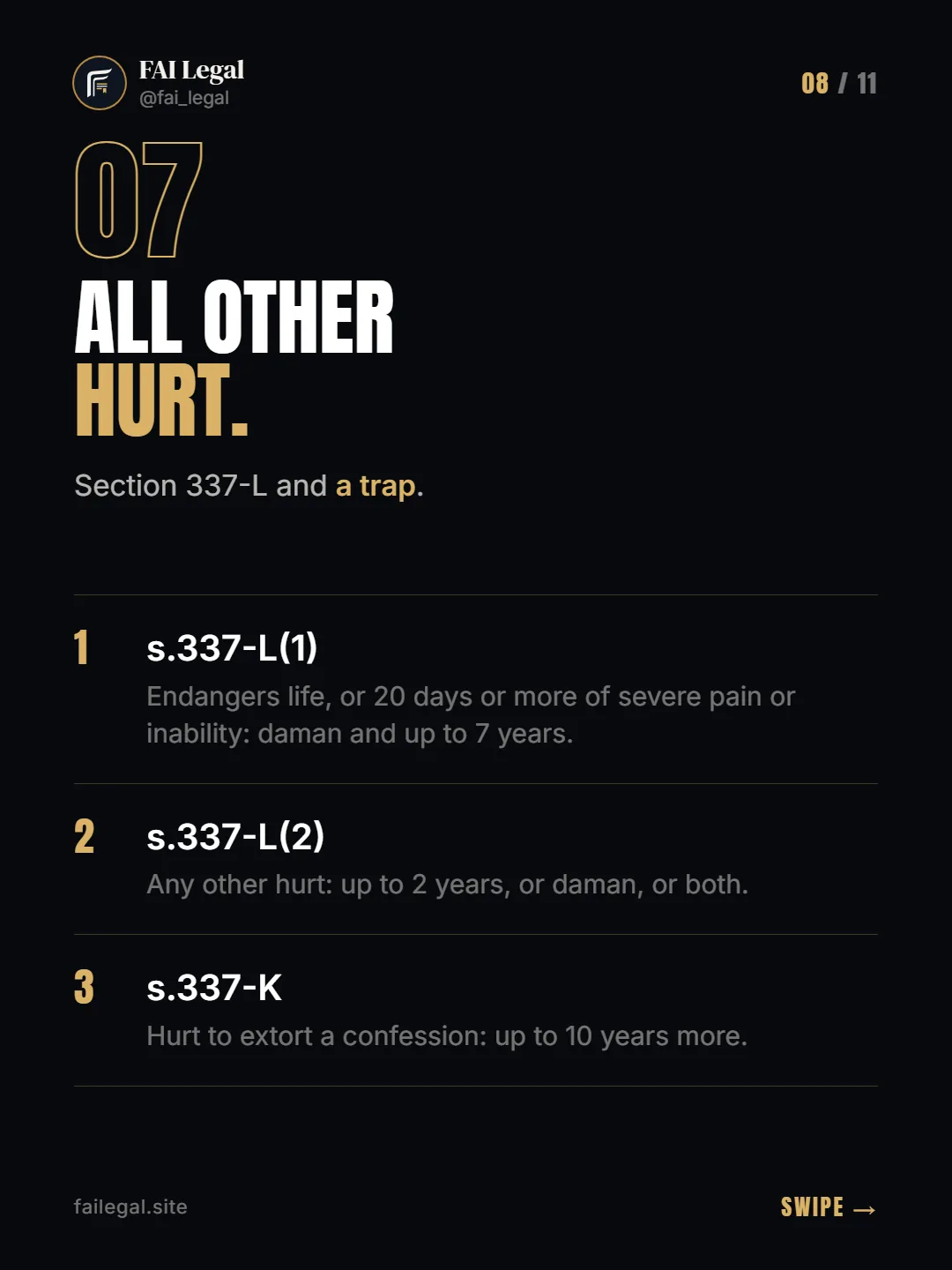 All other hurt. · Section 337-L and a trap. · s.337-L(1) · s.337-L(2) · s.337-K