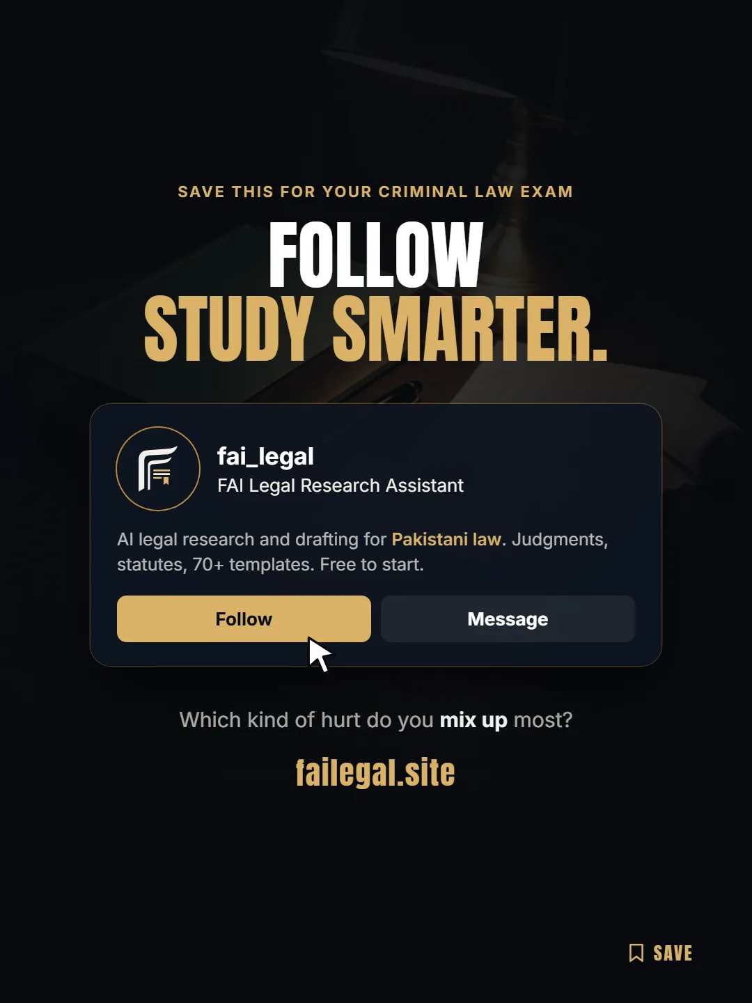 Follow FAI Legal on Instagram, @fai_legal. Which kind of hurt do you mix up most?