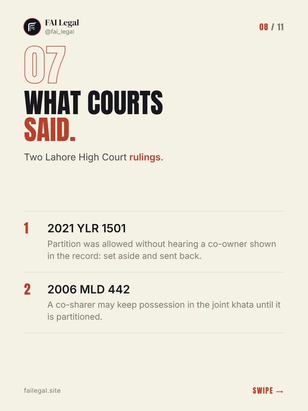 What courts said. · Two Lahore High Court rulings. · 2021 YLR 1501 · 2006 MLD 442
