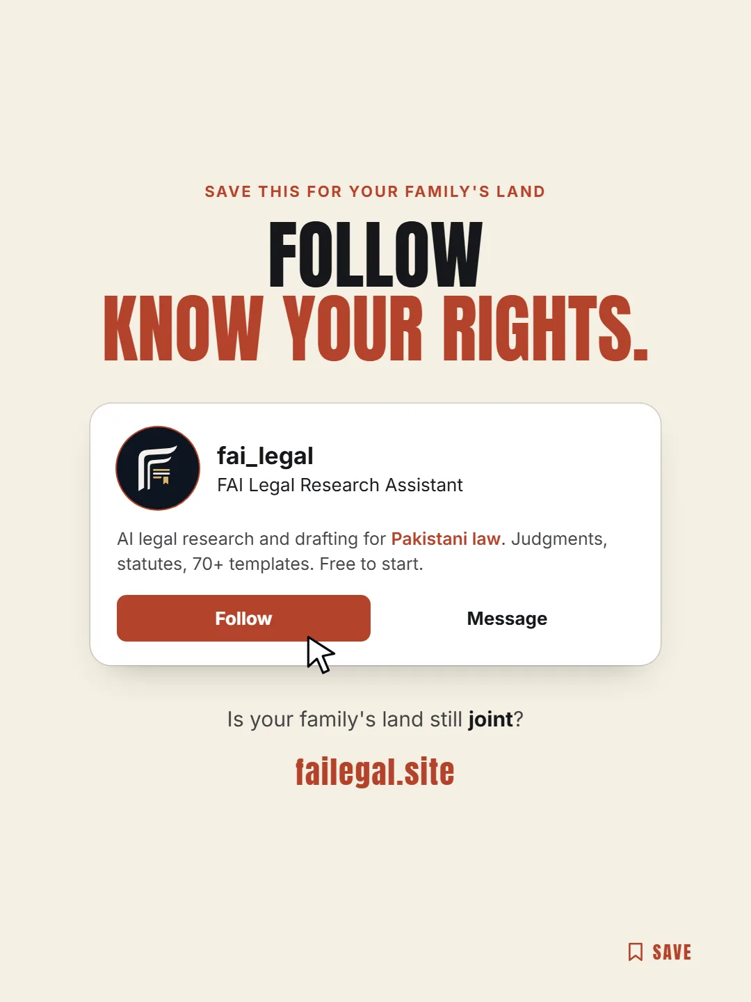 Follow FAI Legal on Instagram, @fai_legal. Is your family's land still joint?
