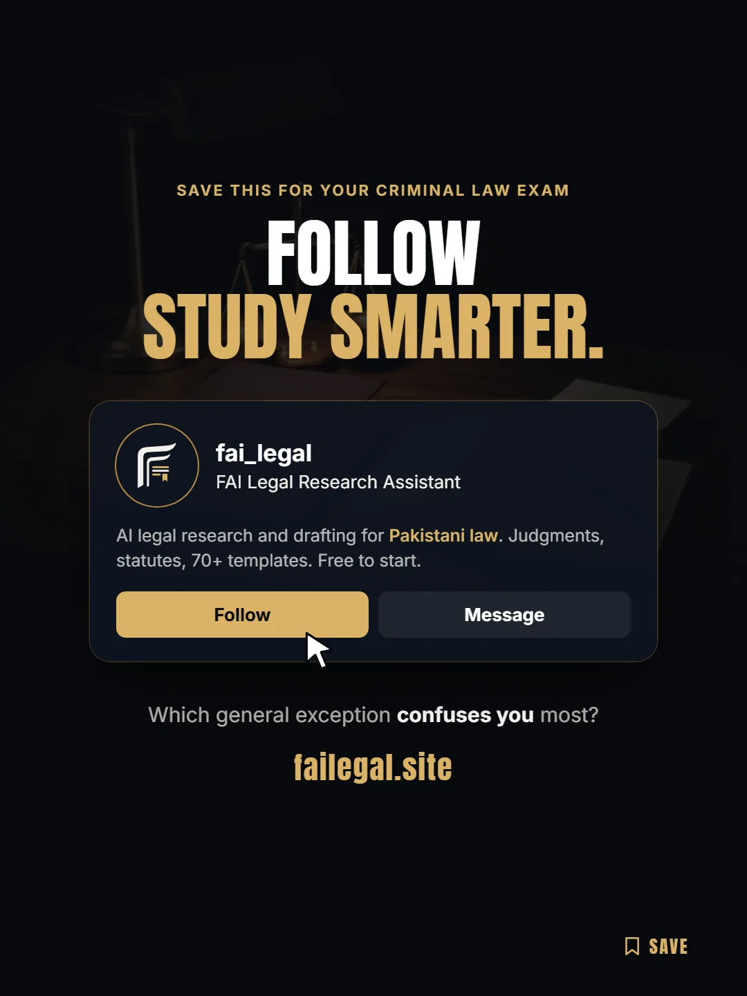 Follow FAI Legal on Instagram, @fai_legal. Which general exception confuses you most?