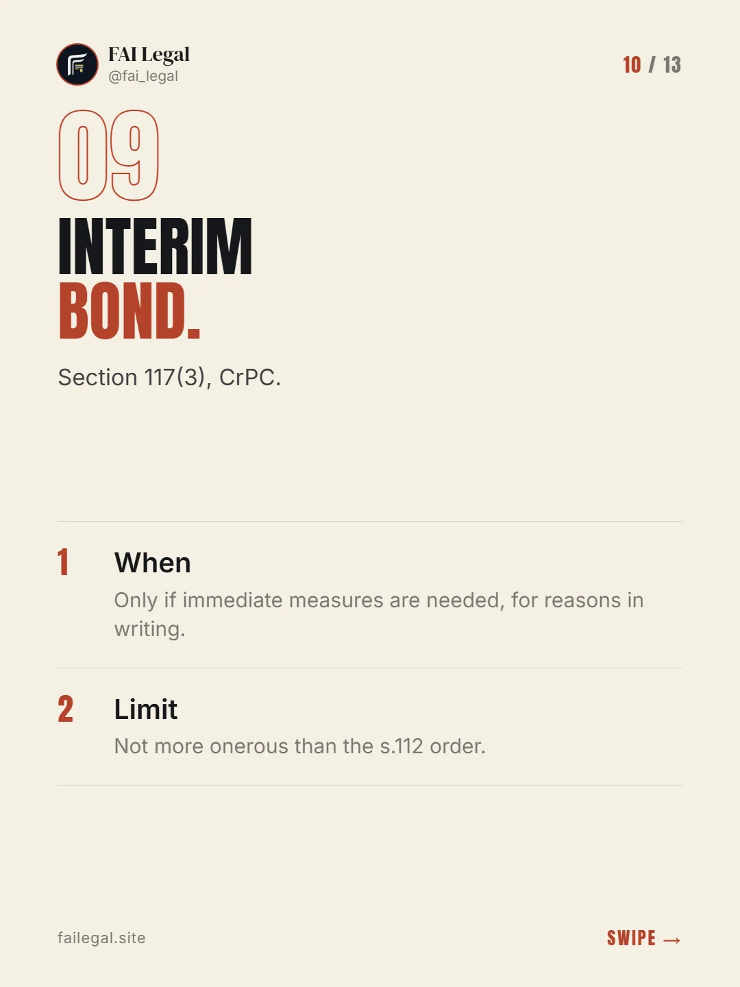 Interim bond. · Section 117(3), CrPC. · When · Limit
