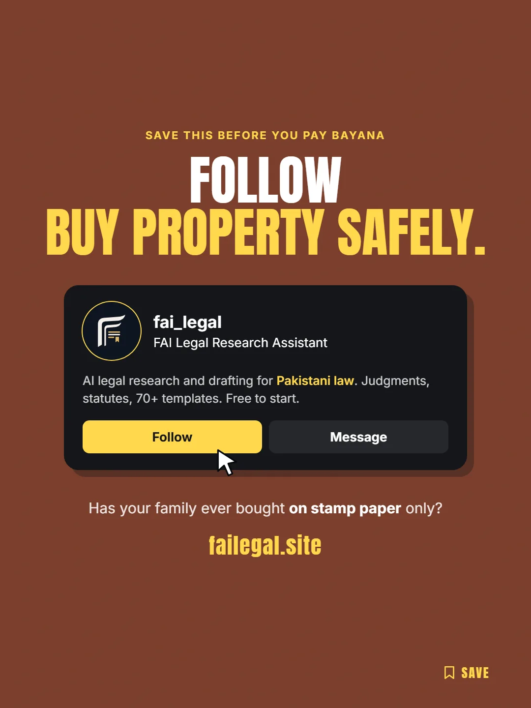 Follow FAI Legal on Instagram, @fai_legal. Has your family ever bought on stamp paper only?