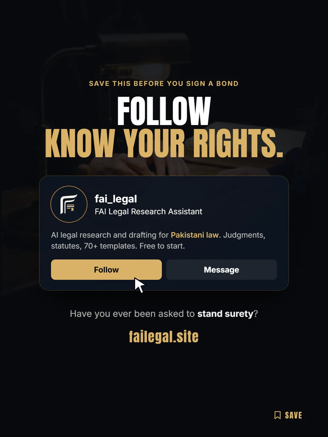 Follow FAI Legal on Instagram, @fai_legal. Have you ever been asked to stand surety?