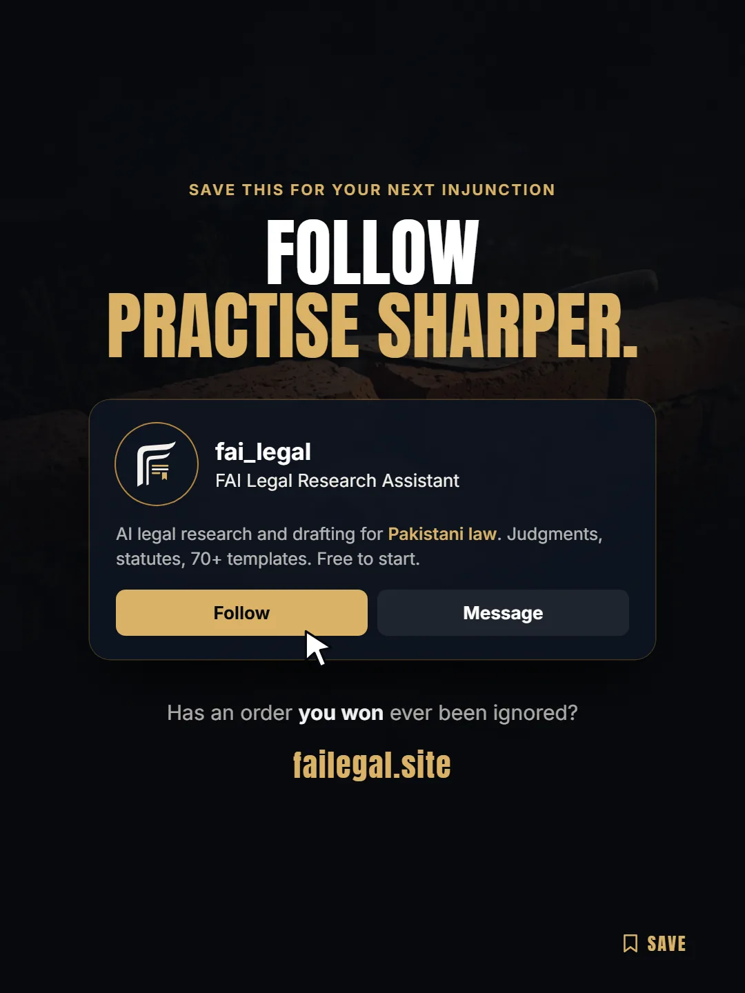 Follow FAI Legal on Instagram, @fai_legal. Has an order you won ever been ignored?