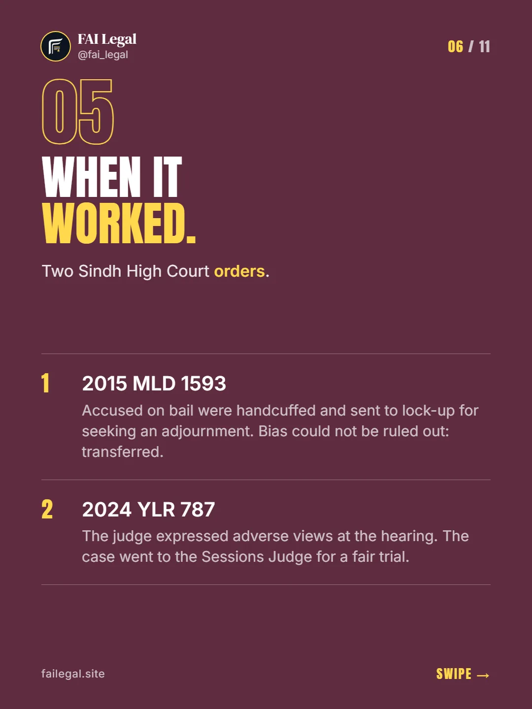 When it worked. · Two Sindh High Court orders. · 2015 MLD 1593 · 2024 YLR 787