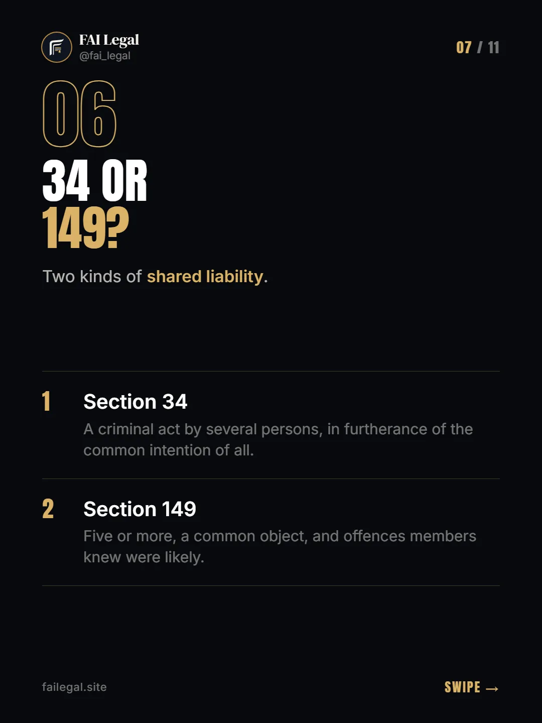 34 or 149? · Two kinds of shared liability. · Section 34 · Section 149