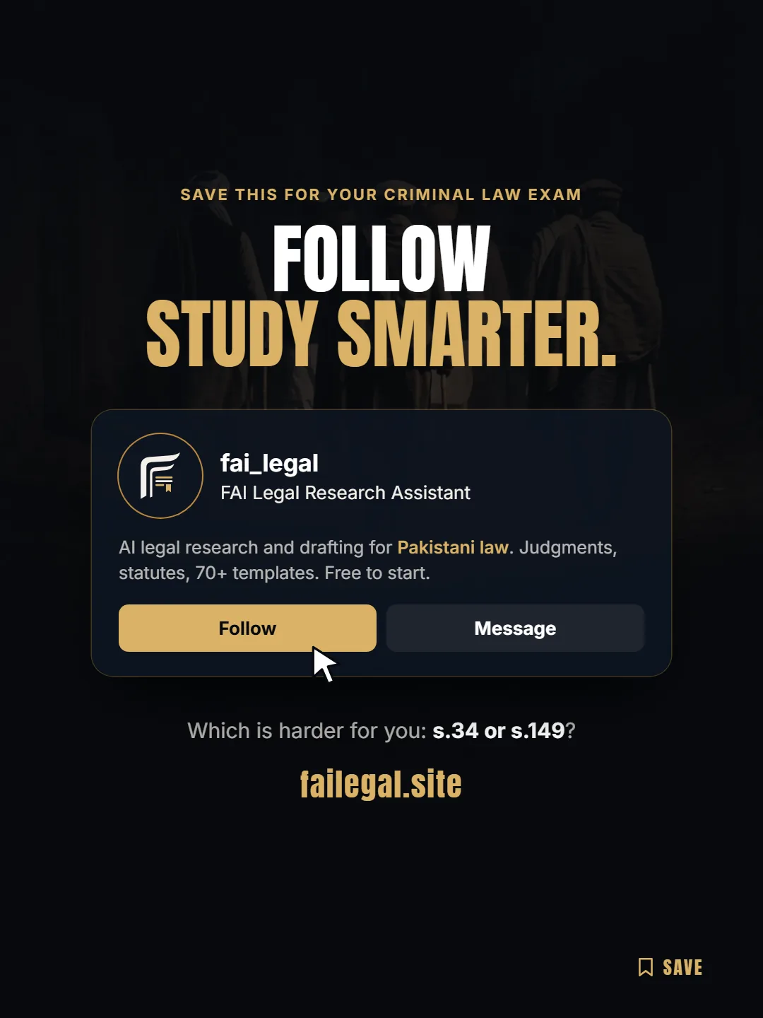 Follow FAI Legal on Instagram, @fai_legal. Which is harder for you: s.34 or s.149?