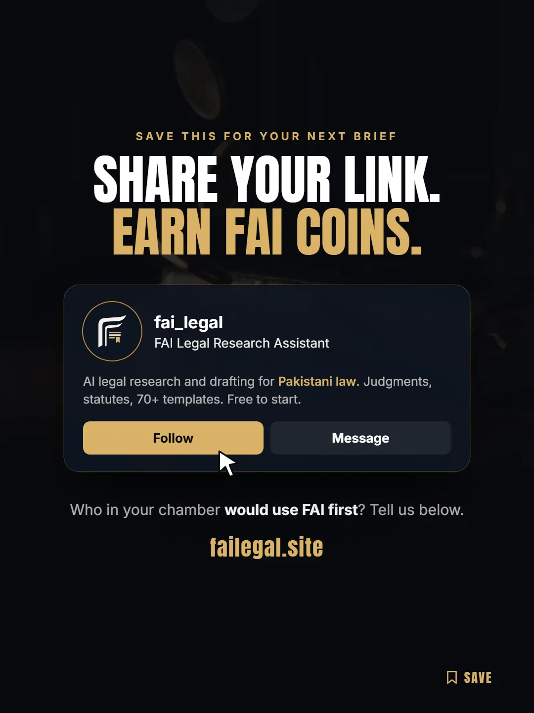 Follow FAI Legal on Instagram, @fai_legal. Who in your chamber would use FAI first? Tell us below.