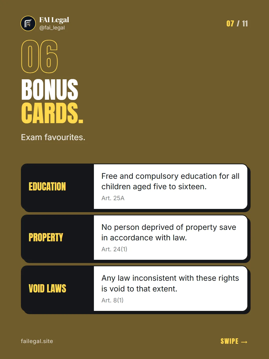Bonus cards. · Exam favourites. · Education · Property · Void laws
